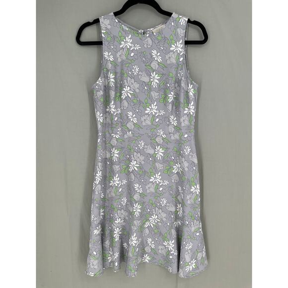 Loft Dress Womens 4 Gray Floral Green Mini Boho Cottagecore Bohemian Retro - Picture 7 of 9